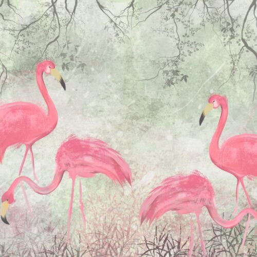 Tapet Flamingo Family 2