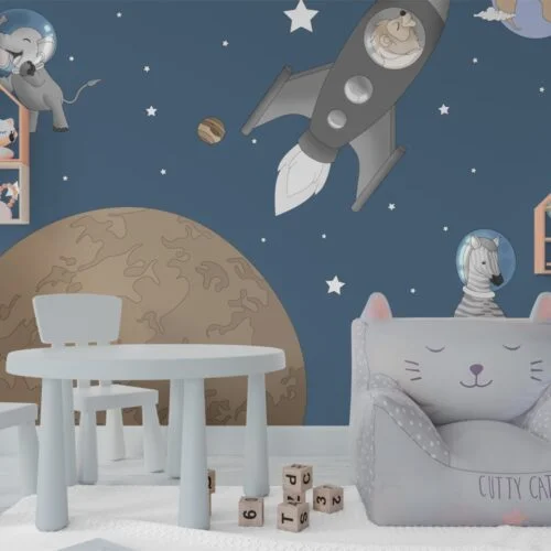 Tapet Micuții Exploratori Albastru 1