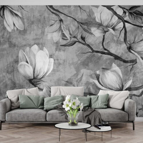 - Tapet Sweet Magnolias Gri