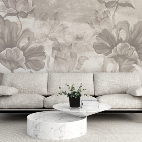 - Tapet Graceful Water Lilies Crem