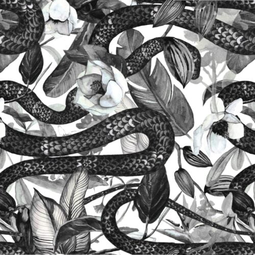 Tapet Floral Snake Negru 2
