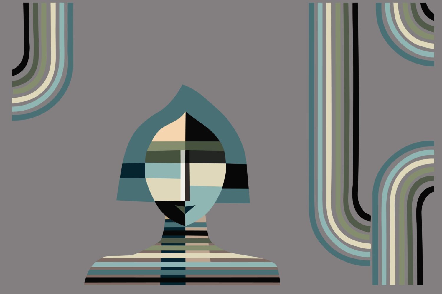 Tapet Symphony of Shapes Turcoaz 2