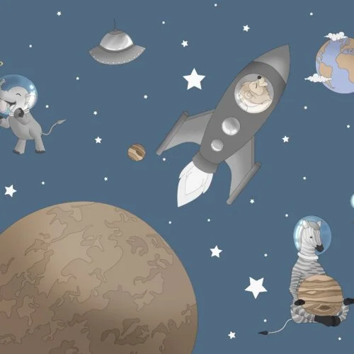 Tapet Micuții Exploratori Albastru 2