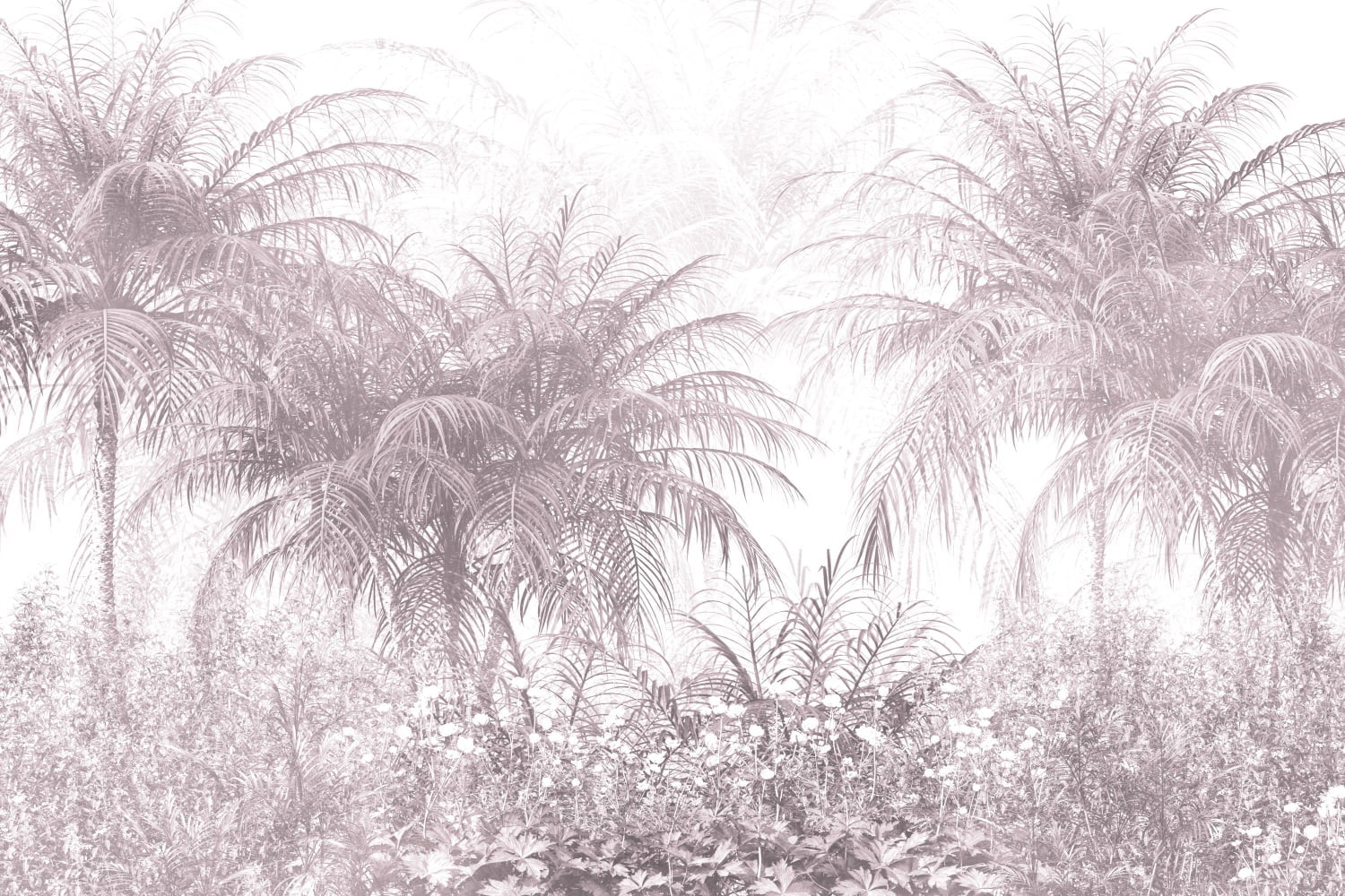 Tapet Monochrome Palms Roșu 2