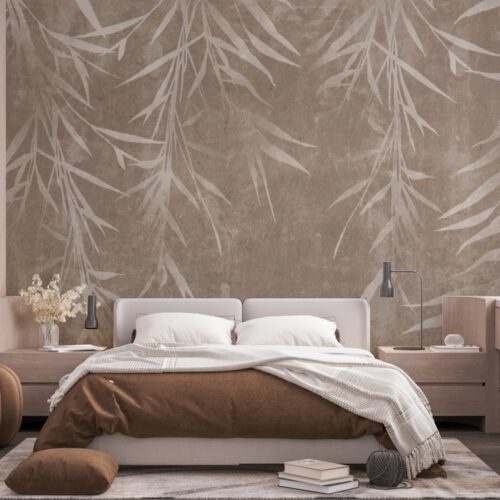 Leaves and Glowing Crengi Frunze si Vintage Mural Wallpaper Fototapet Personalizat Zenaria Tapet Bright Botanica