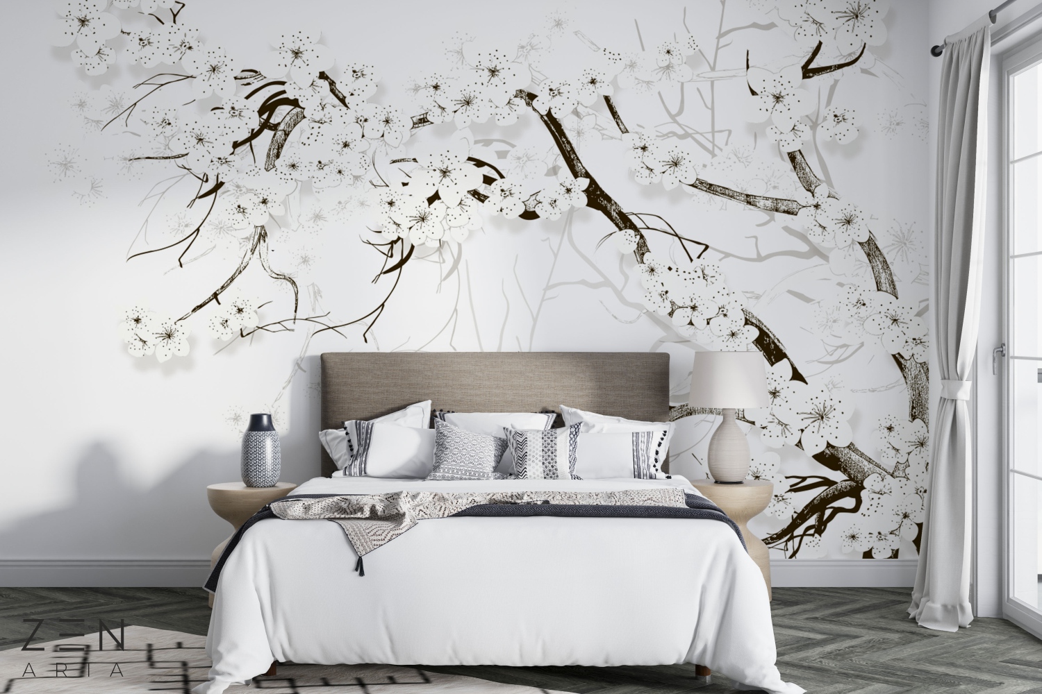 Spring Natura Cires Primavara Flori Mural Wallpaper Fototapet Personalizat Zenaria Tapet Cherry Whisper