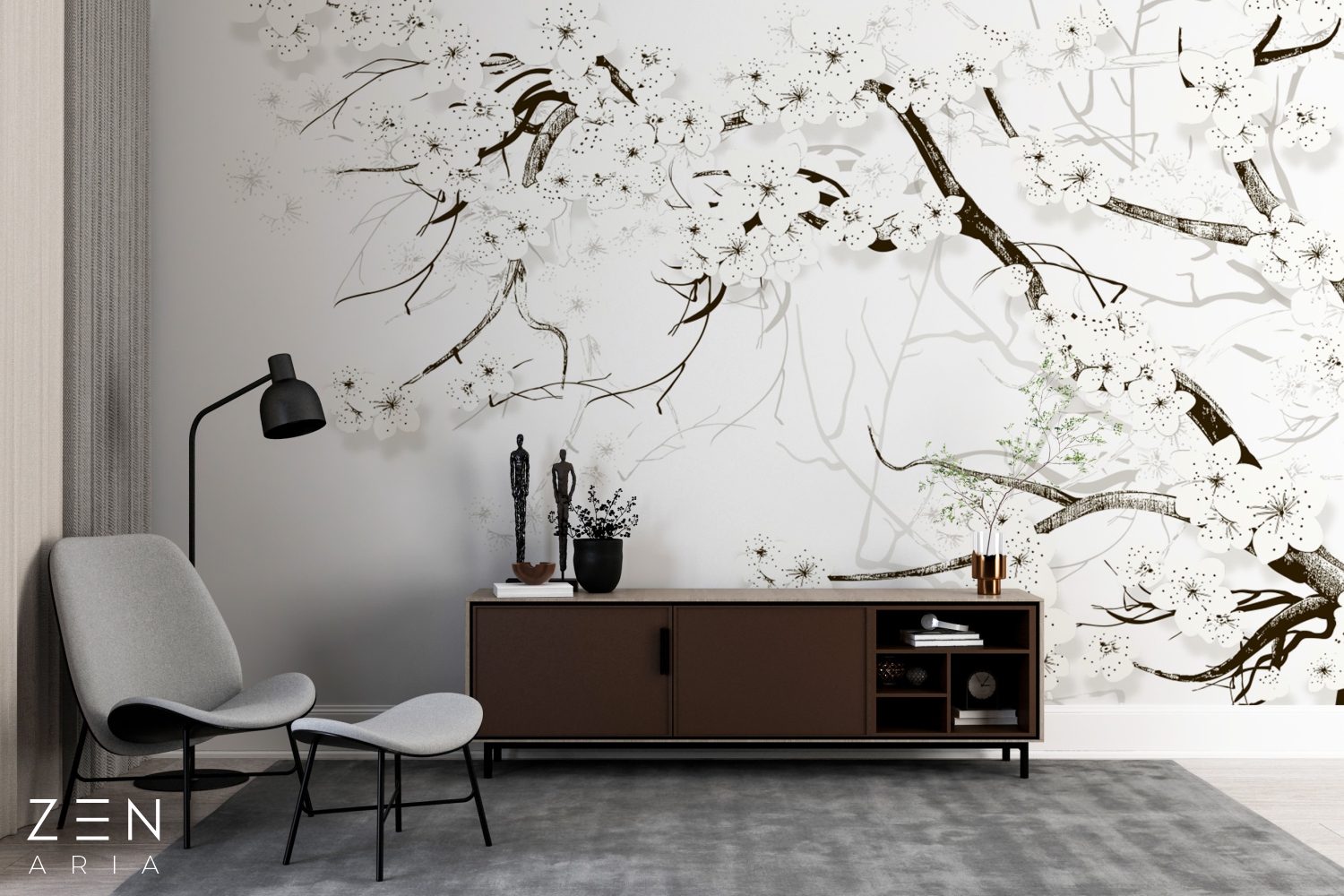 Spring Natura Cires Flori Primavara Mural Wallpaper Fototapet Personalizat Zenaria Tapet Cherry Whisper