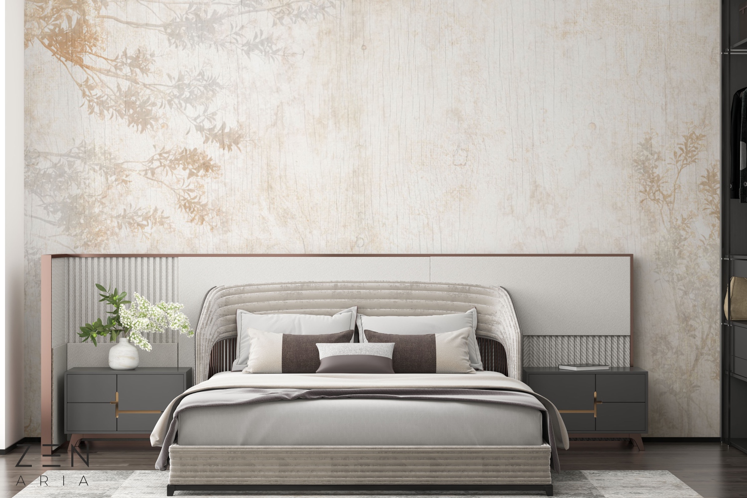 Tree Branch Crengi Natura Frunze Mural Wallpaper Fototapet Personalizat Zenaria Tapet Pale Palette