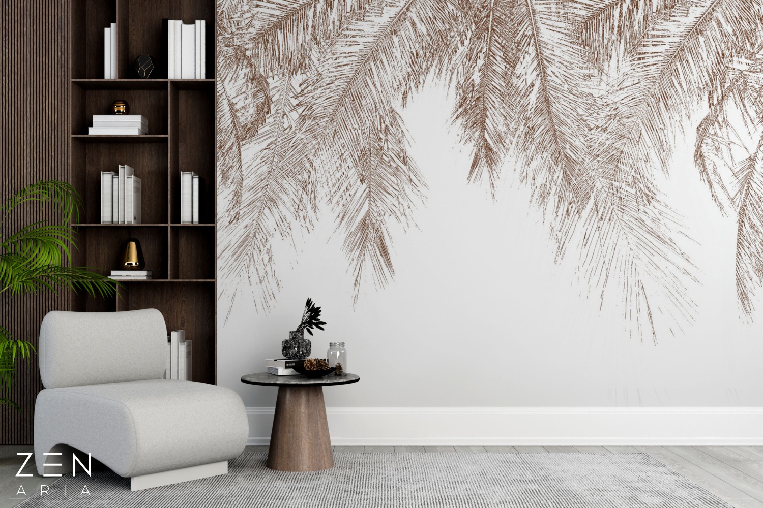 Tropical Nature Plante Frunze Pure Mural Wallpaper Fototapet Personalizat Zenaria Tapet Sandy Fronds