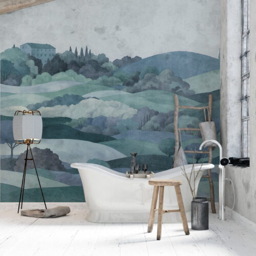 Hills and Forest Peisaj si Dealuri Mural Wallpaper Fototapet Personalizat Zenaria Tapet Sunset Valley