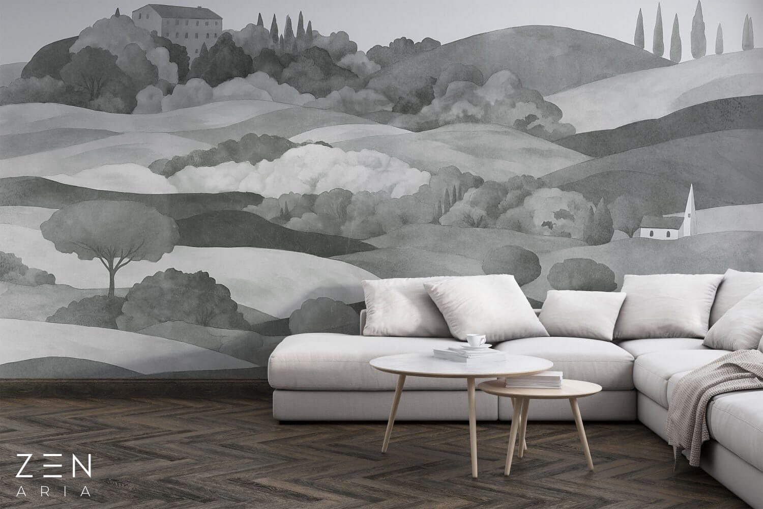 Hills and Forest Peisaj si Dealuri Mural Wallpaper Fototapet Personalizat Zenaria Tapet Sunset Valley