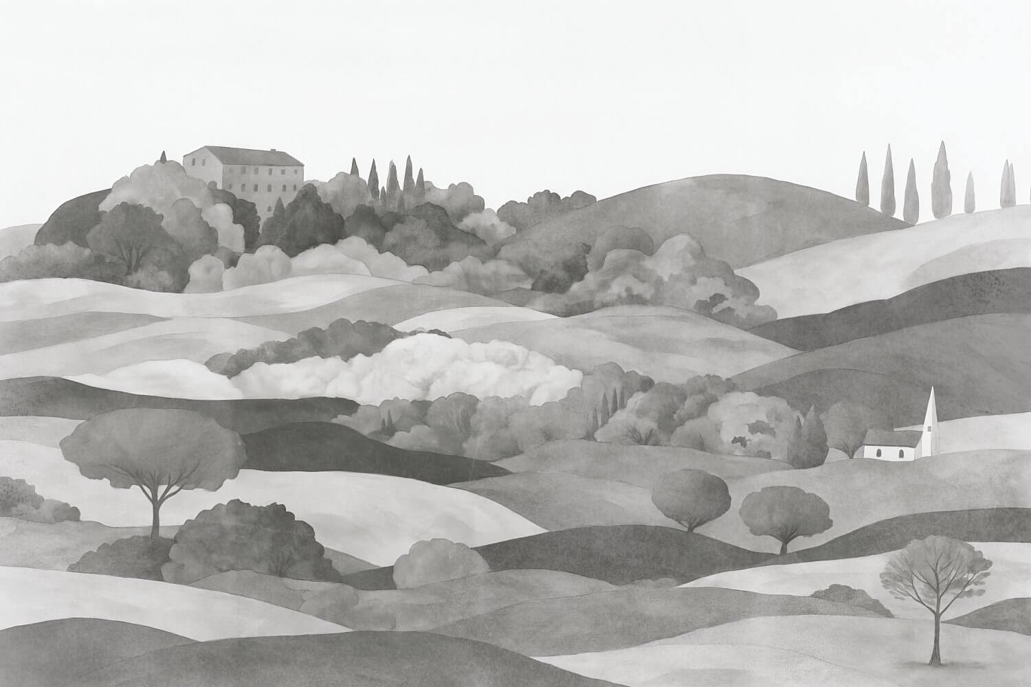 Hills and Forest Peisaj si Dealuri Mural Wallpaper Fototapet Personalizat Zenaria Tapet Sunset Valley