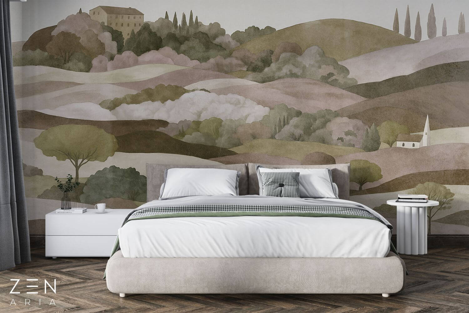 Hills and Forest Peisaj si Dealuri Mural Wallpaper Fototapet Personalizat Zenaria Tapet Sunset Valley