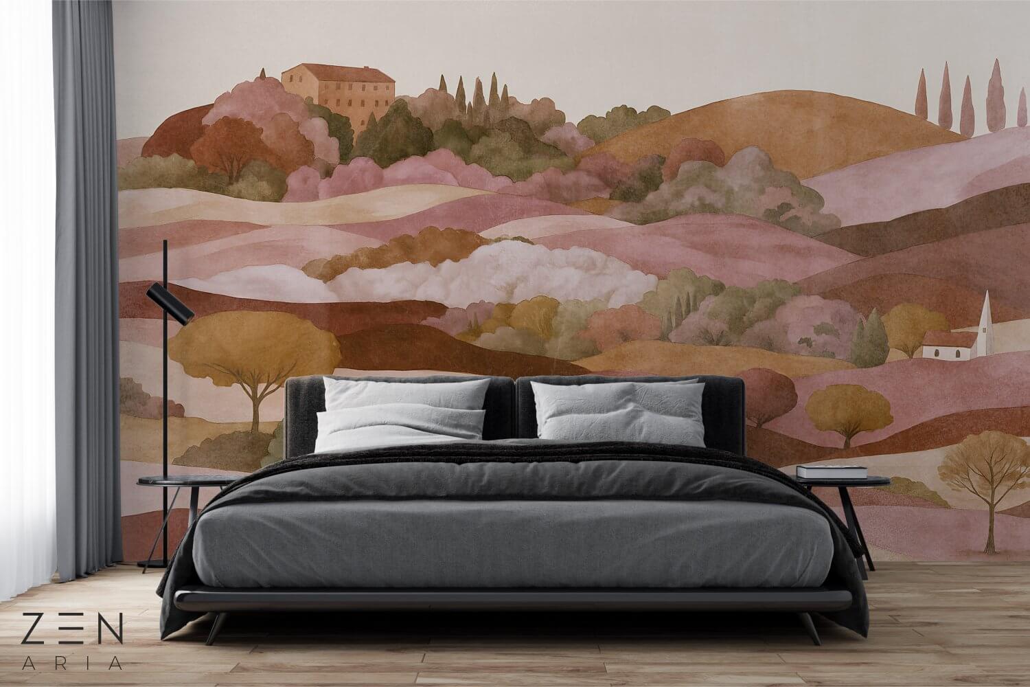 Hills and Forest Peisaj si Dealuri Mural Wallpaper Fototapet Personalizat Zenaria Tapet Sunset Valley