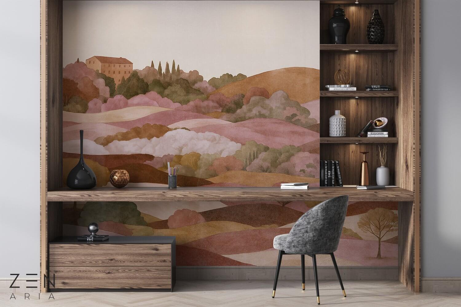 Hills and Forest Peisaj si Dealuri Mural Wallpaper Fototapet Personalizat Zenaria Tapet Sunset Valley