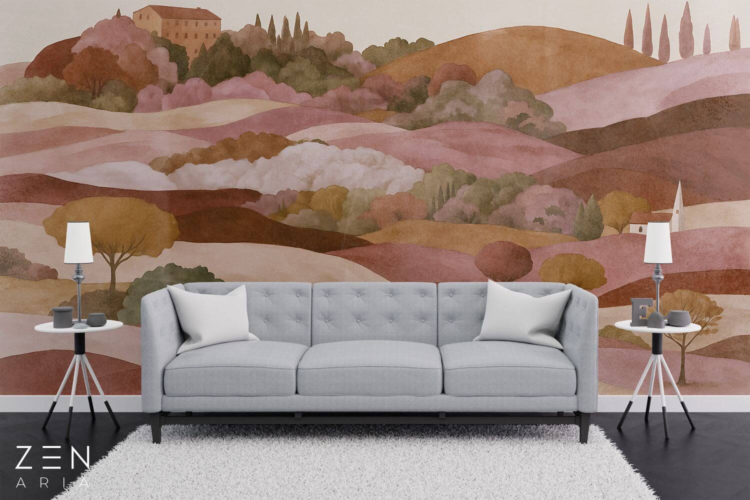 Hills and Forest Peisaj si Dealuri Mural Wallpaper Fototapet Personalizat Zenaria Tapet Sunset Valley