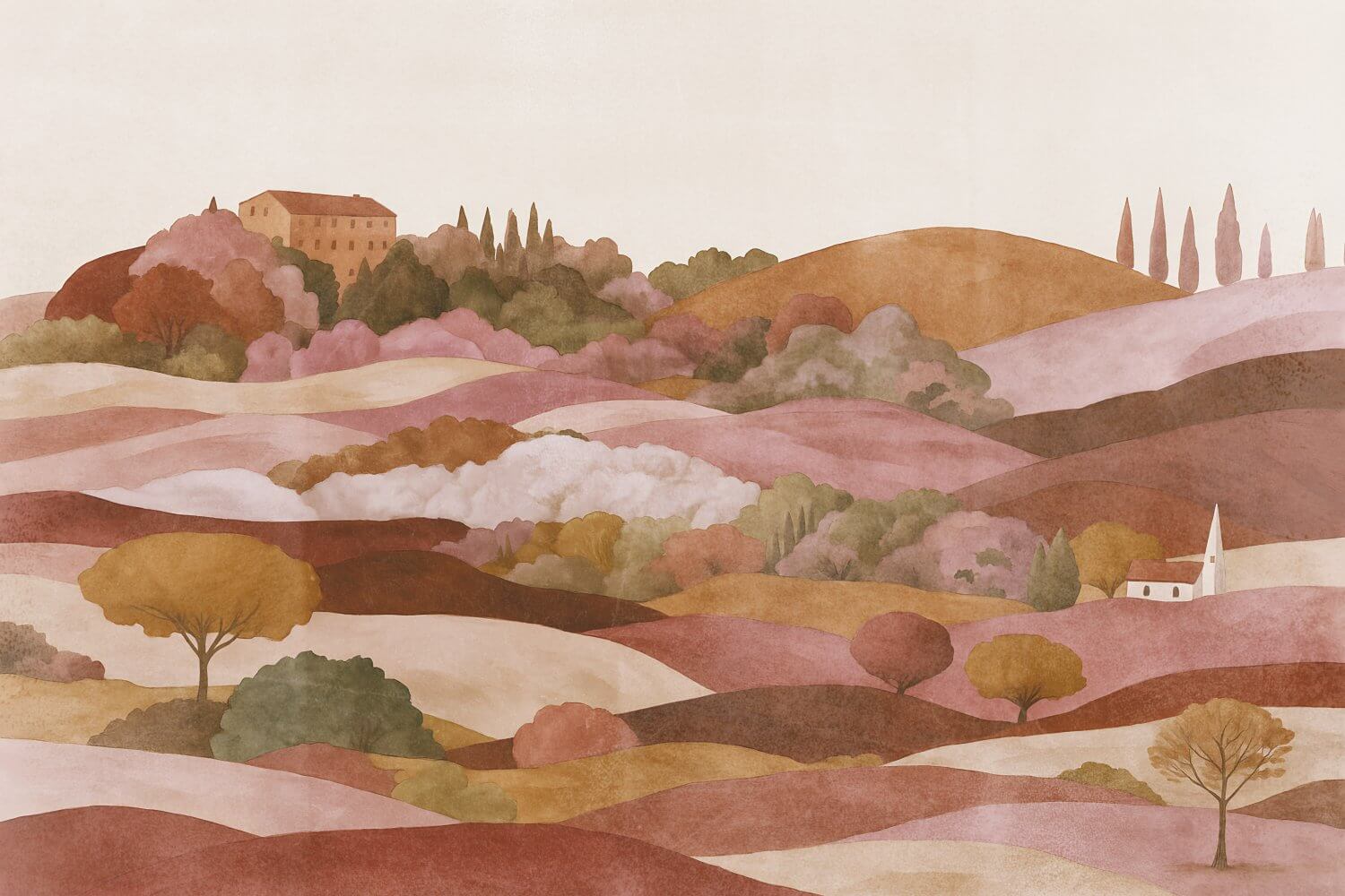 Hills and Forest Peisaj si Dealuri Mural Wallpaper Fototapet Personalizat Zenaria Tapet Sunset Valley