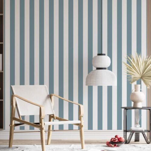 Tapet Baie - Tapet Monochrome Stripes Albastru