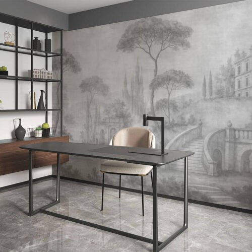 Tree and Castle Copaci si Castel Mural Wallpaper Fototapet Personalizat Zenaria Tapet Tuscan Dream