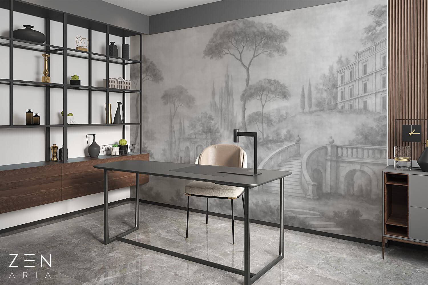 Tree and Castle Copaci si Castel Mural Wallpaper Fototapet Personalizat Zenaria Tapet Tuscan Dream