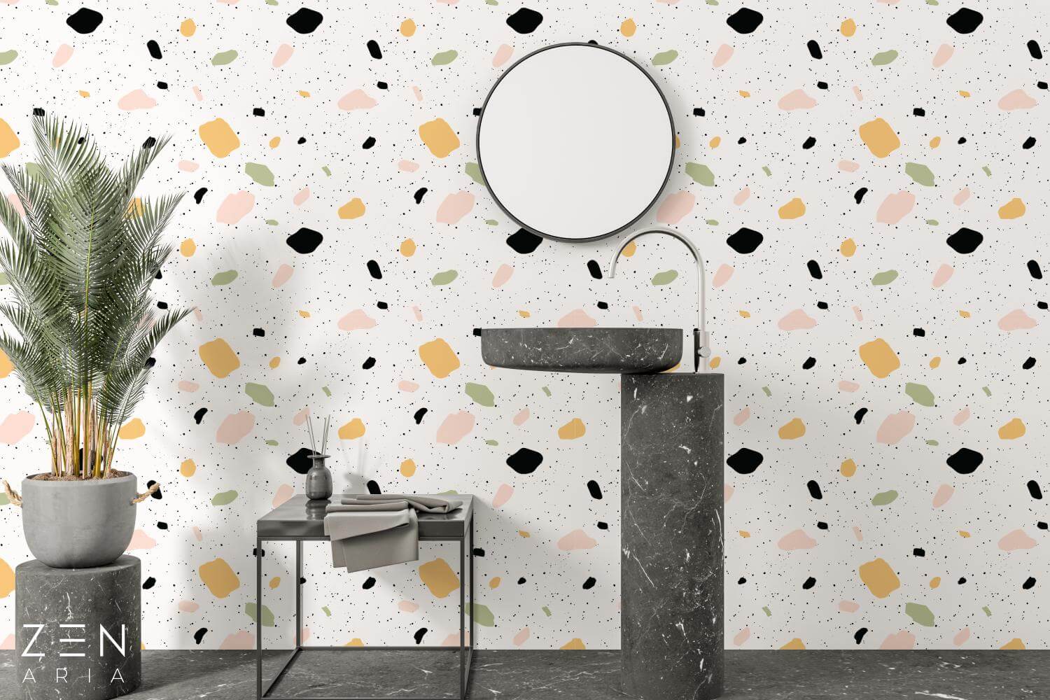 Pattern-and-Splashes-Forme-si-Pete-Mural-Wallpaper-Fototapet-Personalizat-Zenaria-Tapet-Terazzo-Pattern-Alb (1) Pattern and Splashes Forme si Pete Mural Wallpaper Fototapet Personalizat Zenaria Tapet Terazzo Pattern