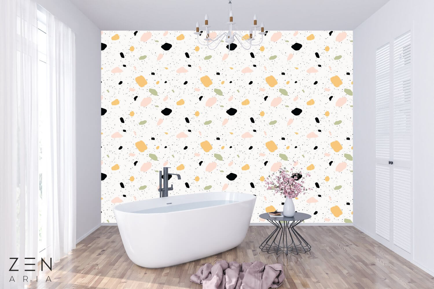 Pattern-and-Splashes-Forme-si-Pete-Mural-Wallpaper-Fototapet-Personalizat-Zenaria-Tapet-Terazzo-Pattern-Alb (2) Pattern and Splashes Forme si Pete Mural Wallpaper Fototapet Personalizat Zenaria Tapet Terazzo Pattern