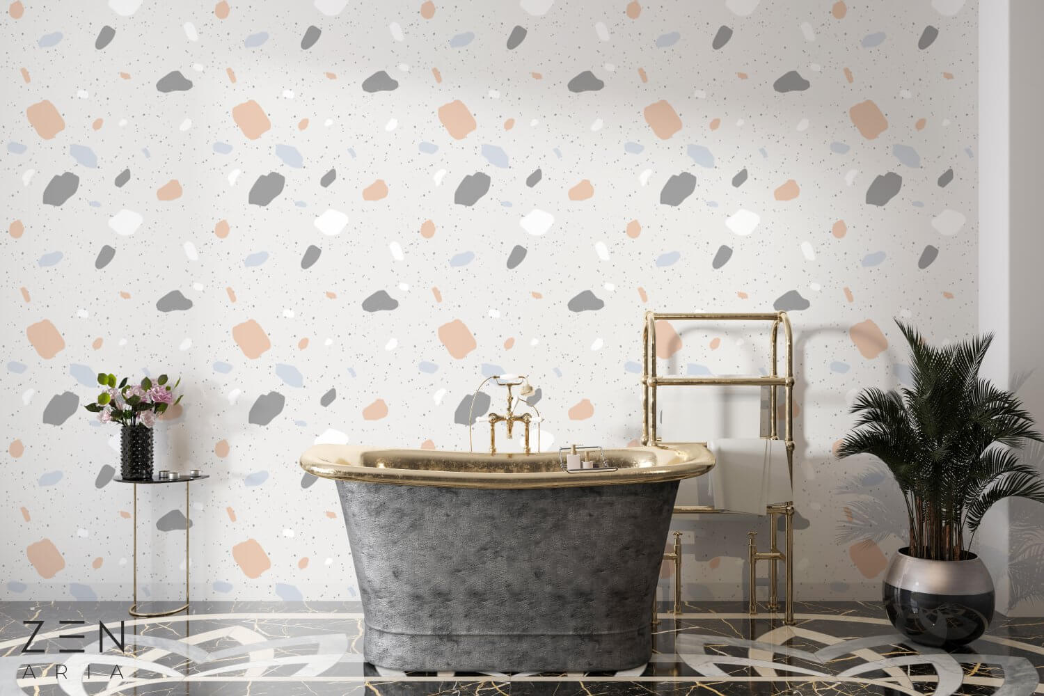 Pattern-and-Splashes-Forme-si-Pete-Mural-Wallpaper-Fototapet-Personalizat-Zenaria-Tapet-Terazzo-Pattern-Gri (1) Pattern and Splashes Forme si Pete Mural Wallpaper Fototapet Personalizat Zenaria Tapet Terazzo Pattern