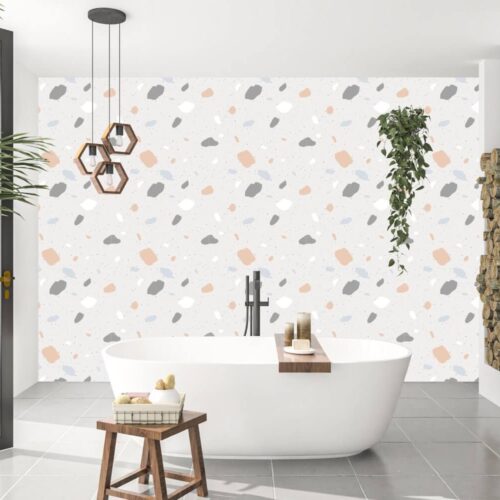 Pattern and Splashes Forme si Pete Mural Wallpaper Fototapet Personalizat Zenaria Tapet Terazzo Pattern