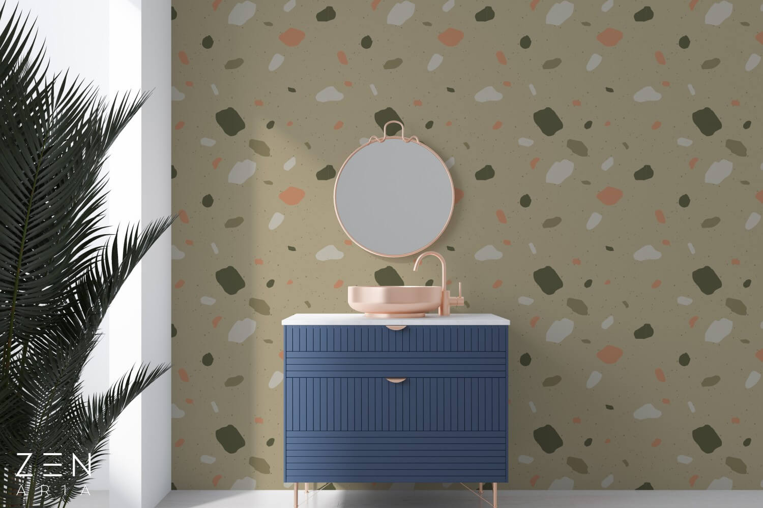 Pattern-and-Splashes-Forme-si-Pete-Mural-Wallpaper-Fototapet-Personalizat-Zenaria-Tapet-Terazzo-Pattern-Verde (1) Tapet Terazzo Pattern 11