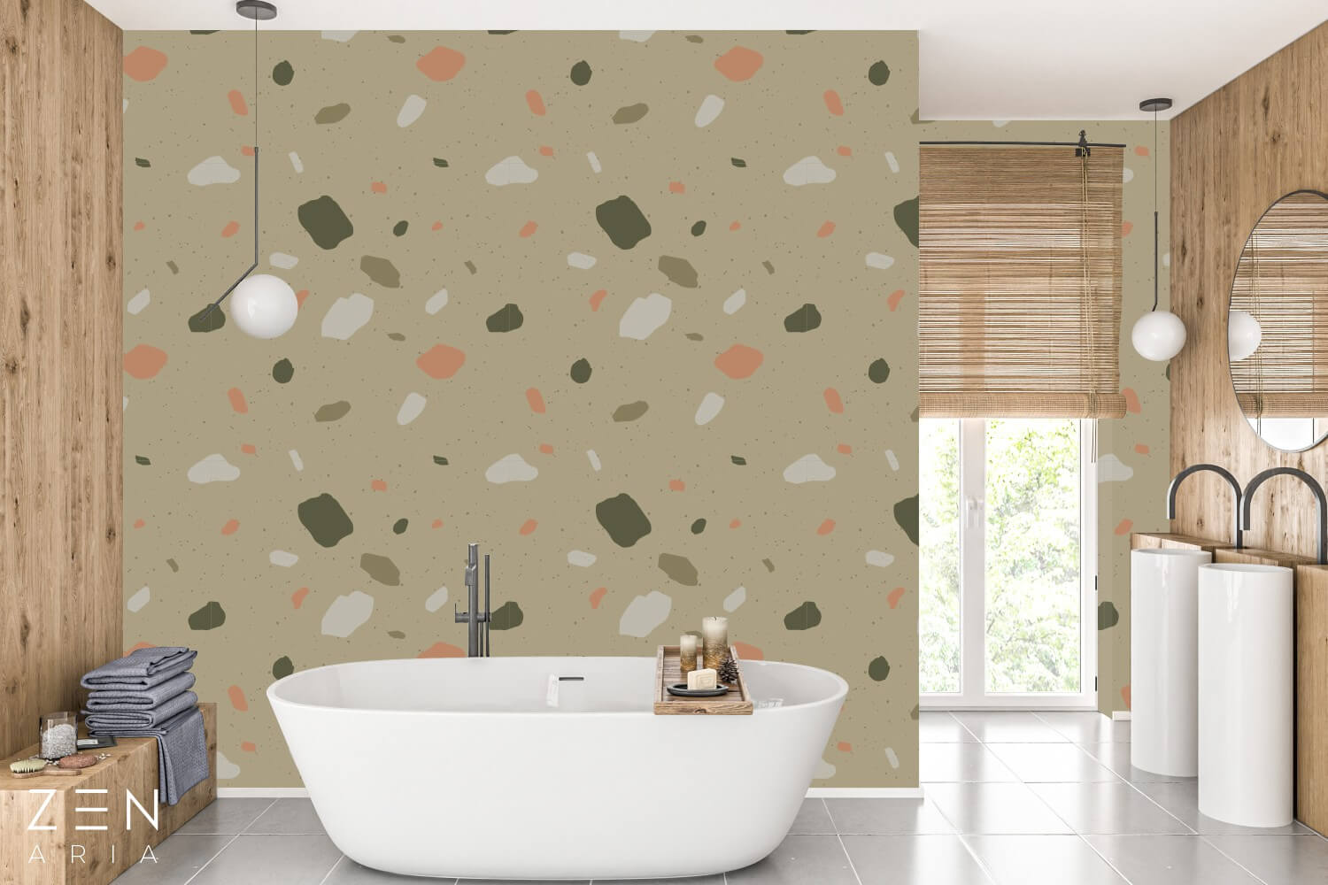 Pattern-and-Splashes-Forme-si-Pete-Mural-Wallpaper-Fototapet-Personalizat-Zenaria-Tapet-Terazzo-Pattern-Verde (2) Pattern and Splashes Forme si Pete Mural Wallpaper Fototapet Personalizat Zenaria Tapet Terazzo Pattern