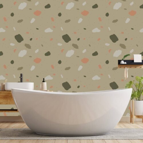 Pattern and Splashes Forme si Pete Mural Wallpaper Fototapet Personalizat Zenaria Tapet Terazzo Pattern