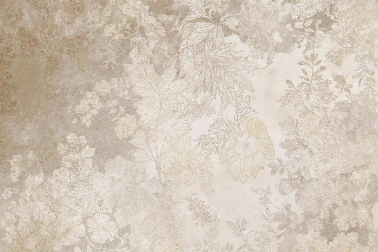 Pastel and Vintage Floral si Elegant Mural Wallpaper Fototapet Personalizat Zenaria Tapet Quiet Bloom Crem