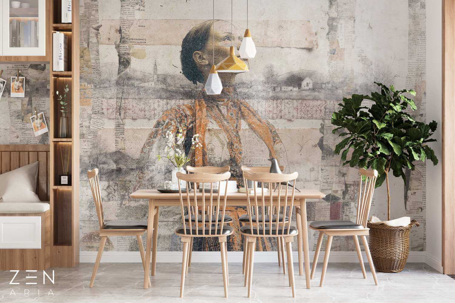 Romania and Tradition Fata si Vechi Mural Wallpaper Fototapet Personalizat Zenaria Tapet Riva Galben