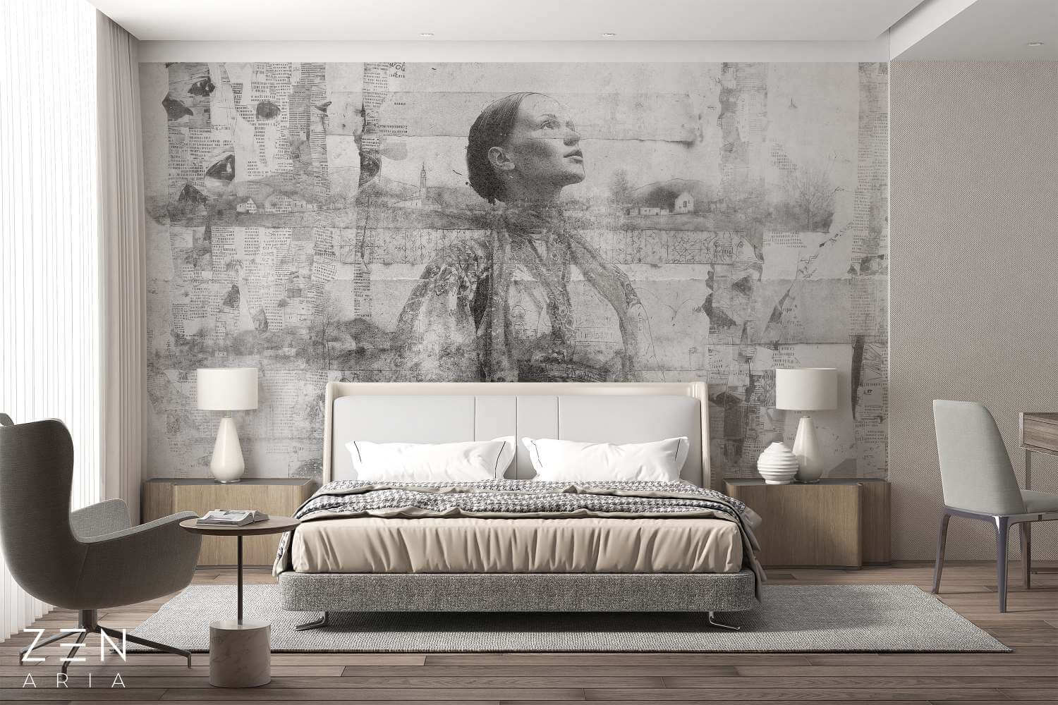 Romania and Tradition Fata si Vechi Mural Wallpaper Fototapet Personalizat Zenaria Tapet Riva Gri