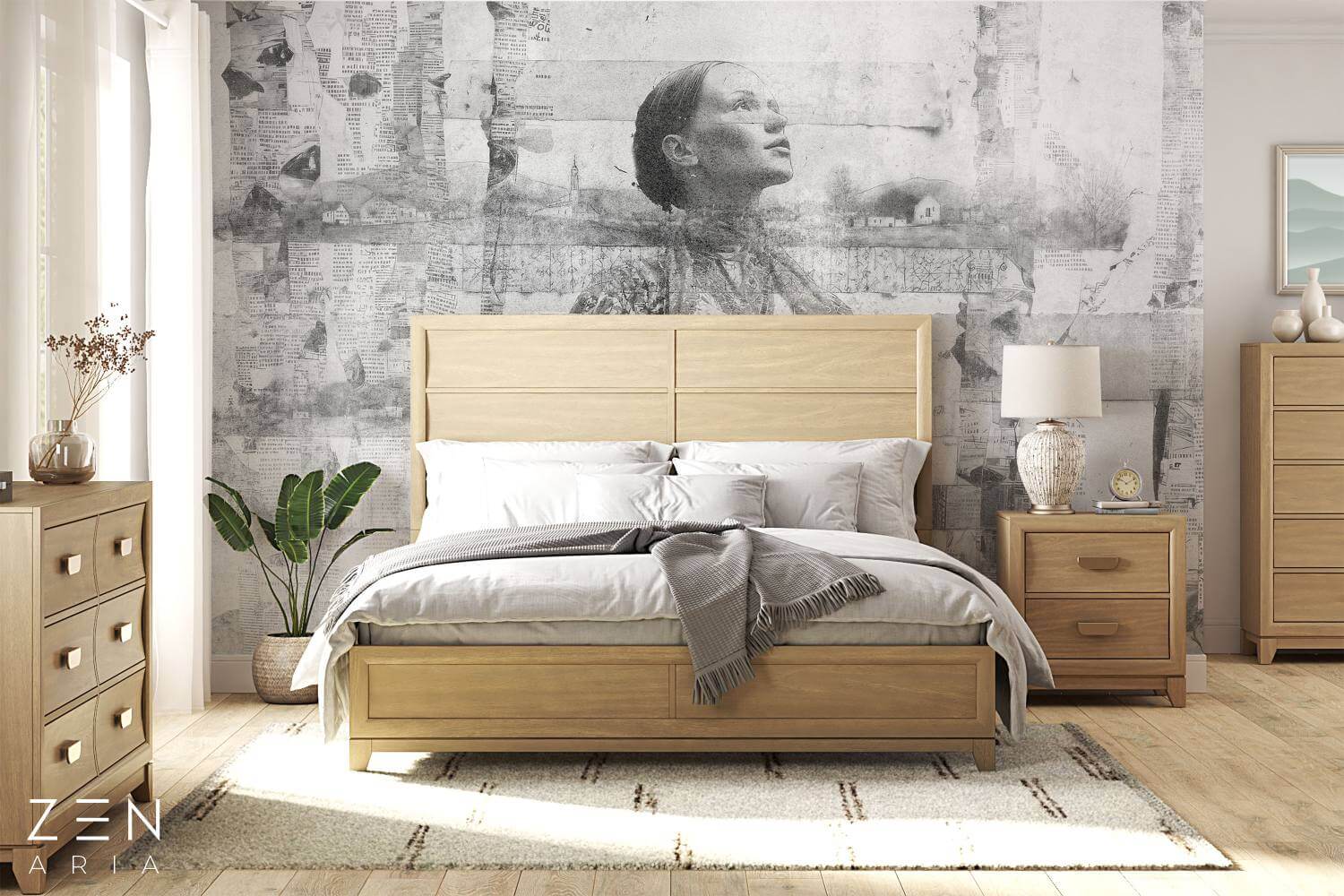 Romania and Tradition Fata si Vechi Mural Wallpaper Fototapet Personalizat Zenaria Tapet Riva Gri