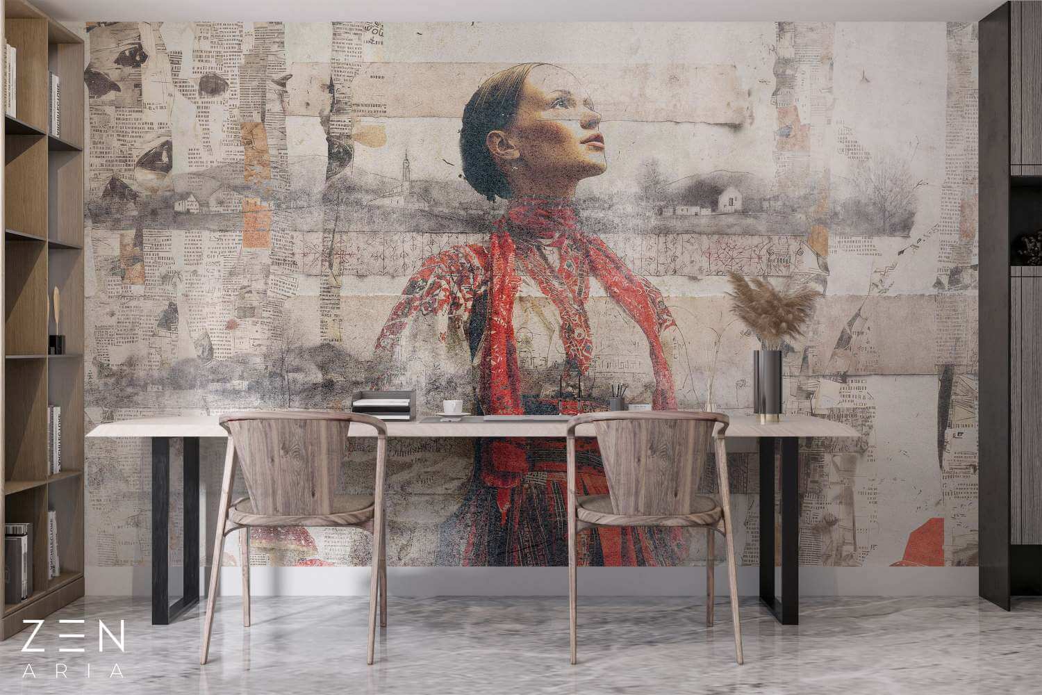 Romania and Tradition Fata si Vechi Mural Wallpaper Fototapet Personalizat Zenaria Tapet Riva Rosu