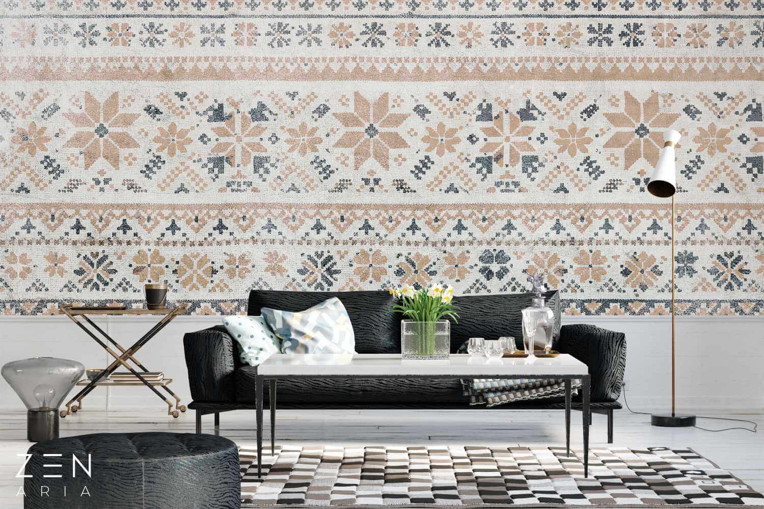 Romanian and Motifs Linii si Model Mural Wallpaper Fototapet Personalizat Zenaria Tapet Motiv