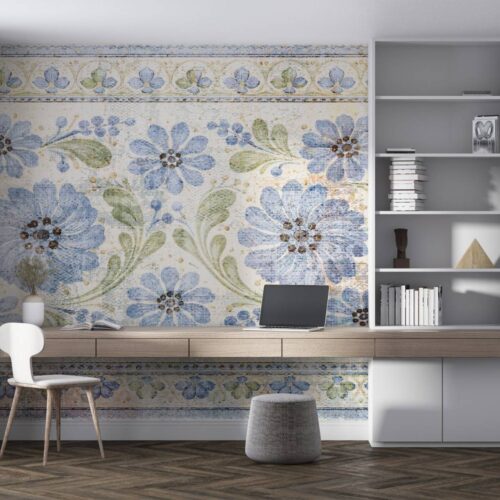 Flower and Textured Flori si Frunze Mural Wallpaper Fototapet Personalizat Zenaria Tapet Alint